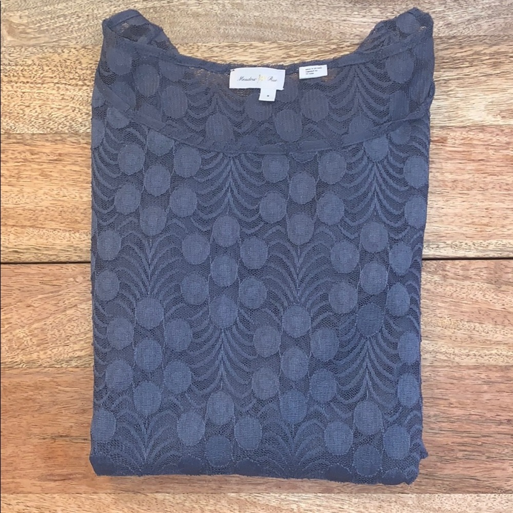 Grey lace long sleeve top